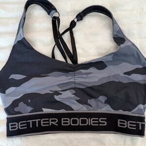Better Bodies Sports Bra Top | Gray Camo